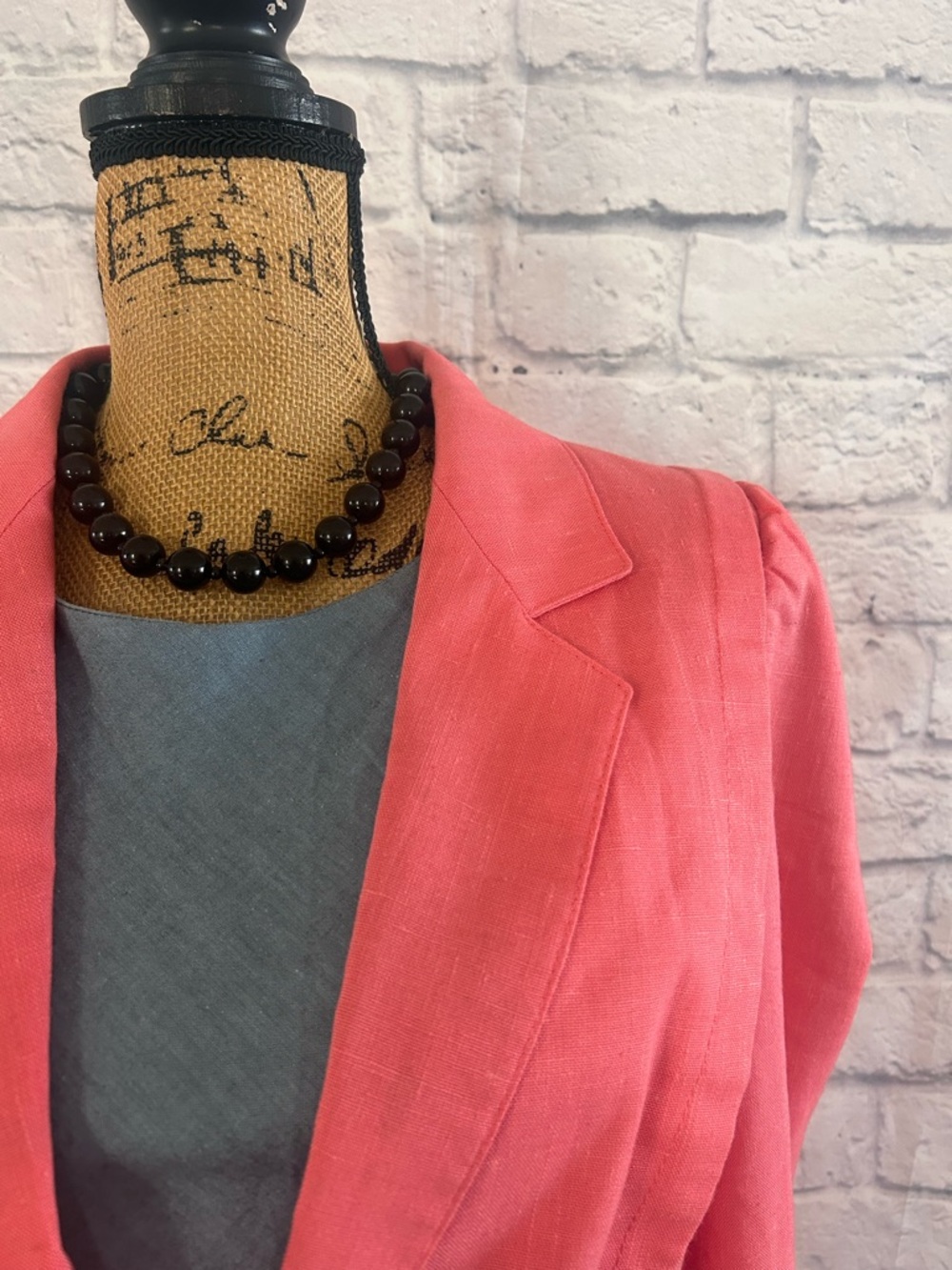 Vintage 1960s Blazer Single-Button Tailored Coral Pink Cropped 60s Classic - Picture 4 of 12